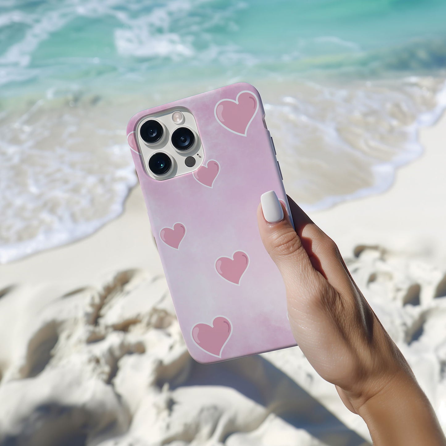 Pink Hearts on Pink Magsafe iPhone Case - Techy Treasures -