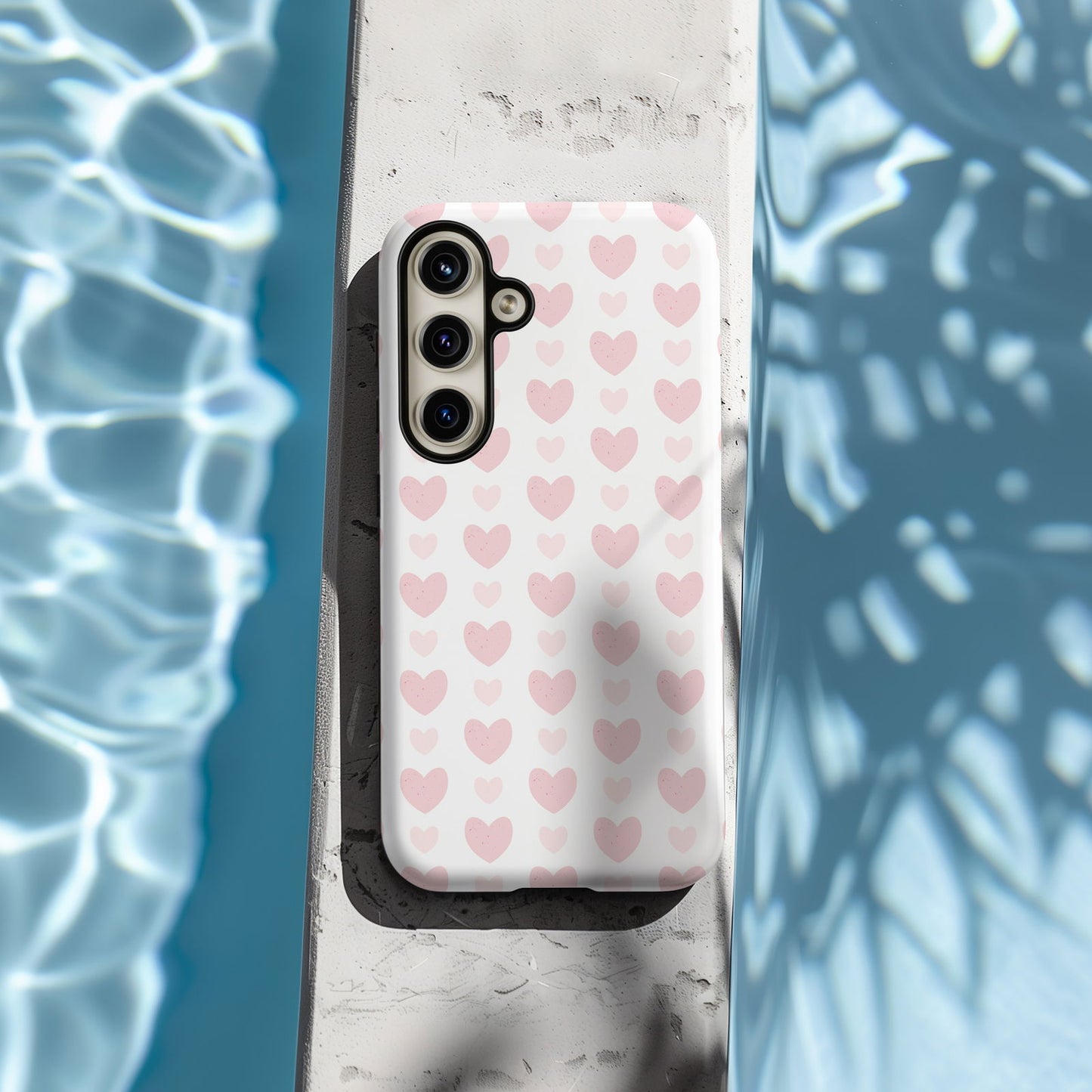 Pink Hearts on White Magsafe iPhone Case - Techy Treasures -
