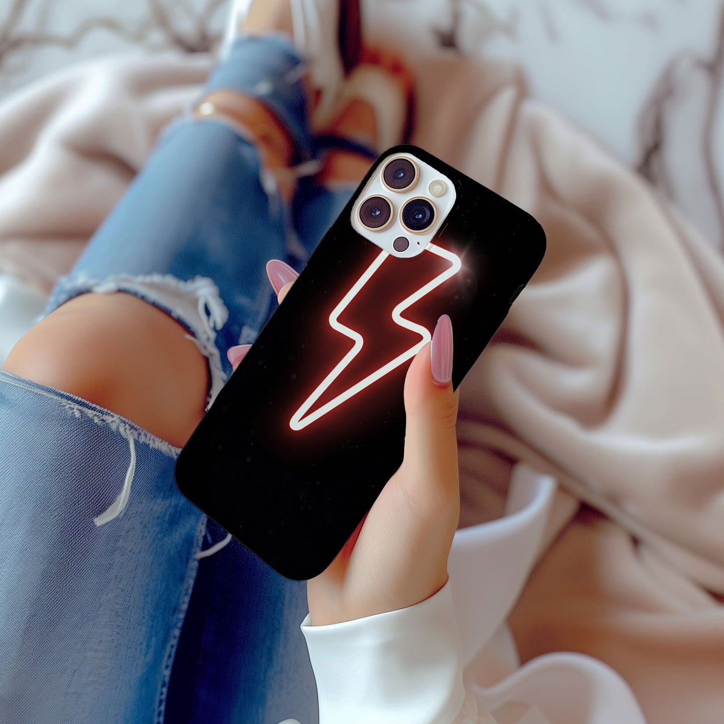 Pink Power Up Lightning Bolt Magsafe iPhone Case - Techy Treasures -