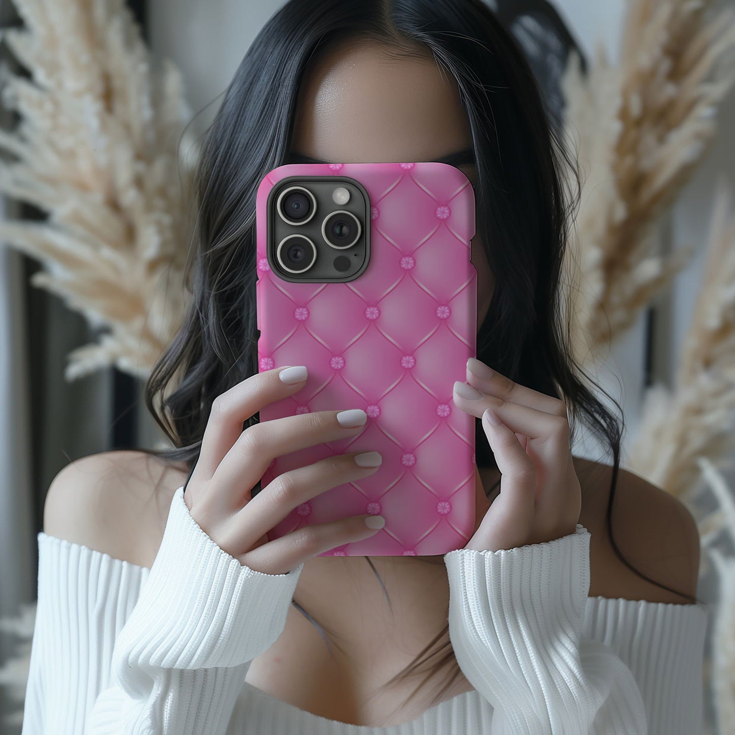 Pink Quilted Leather Magsafe iPhone Case - Techy Treasures -