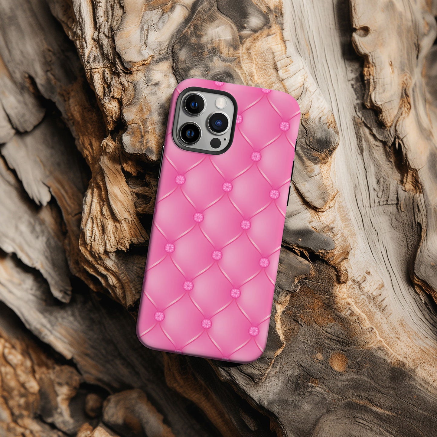 Pink Quilted Leather Magsafe iPhone Case - Techy Treasures -