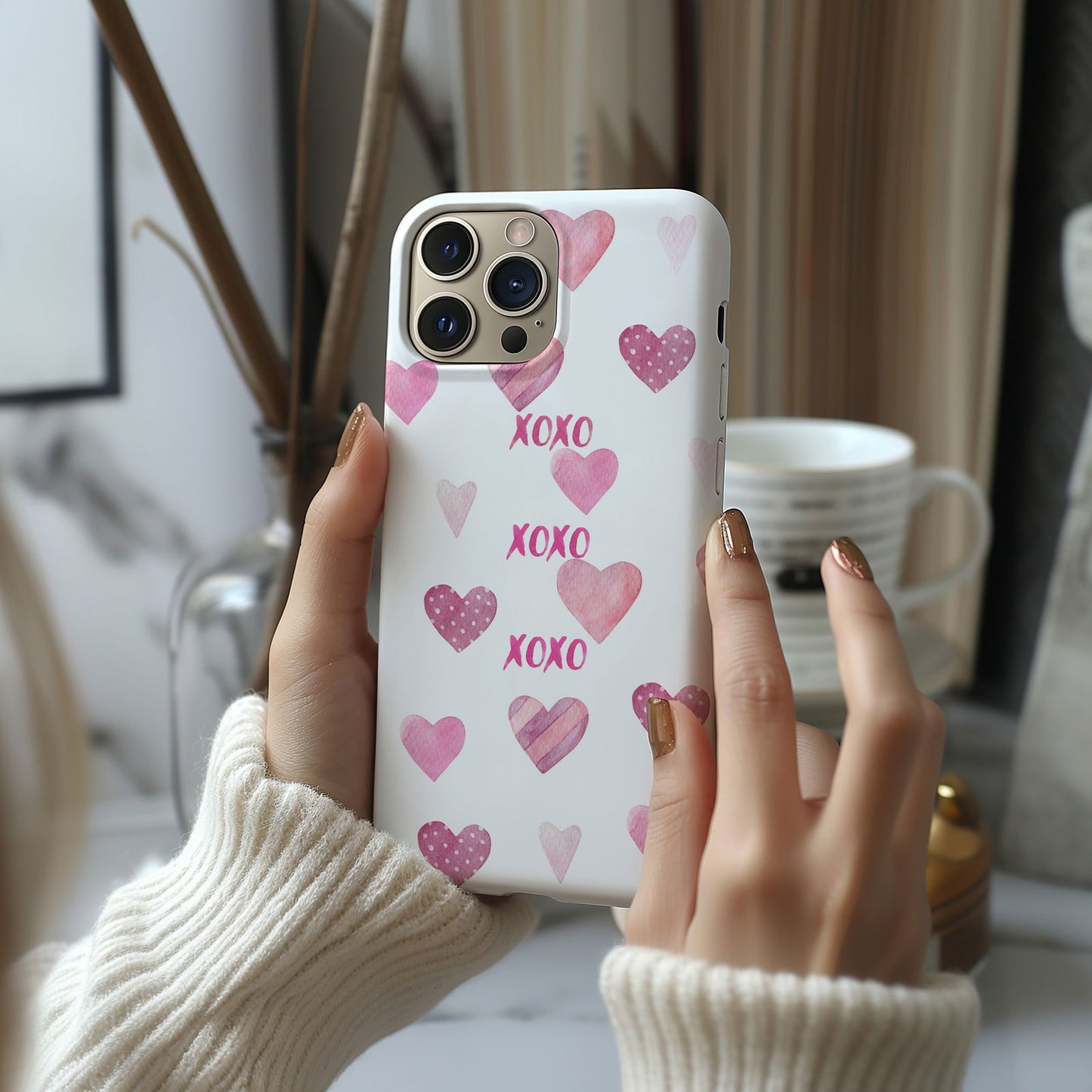 Pink XOXO Hearts Magsafe iPhone Case - Techy Treasures -