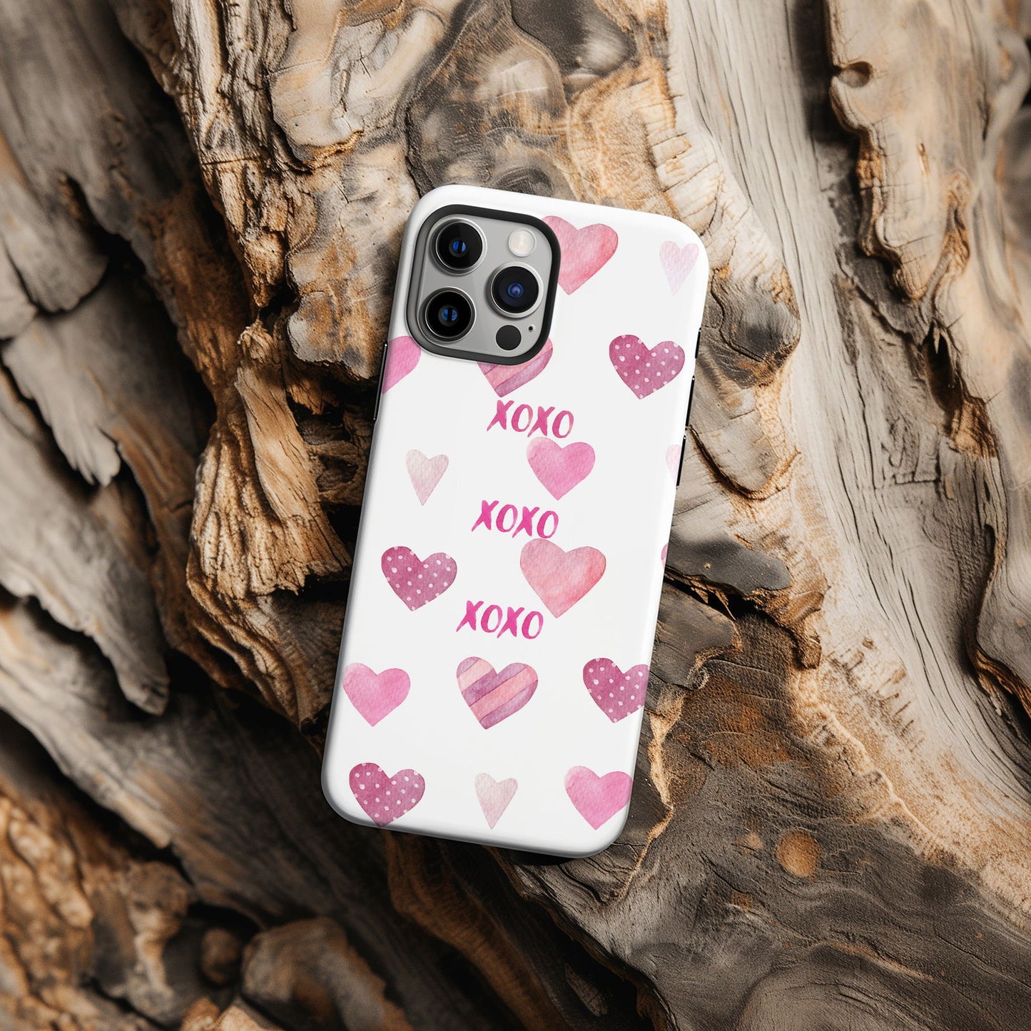 Pink XOXO Hearts Magsafe iPhone Case - Techy Treasures -