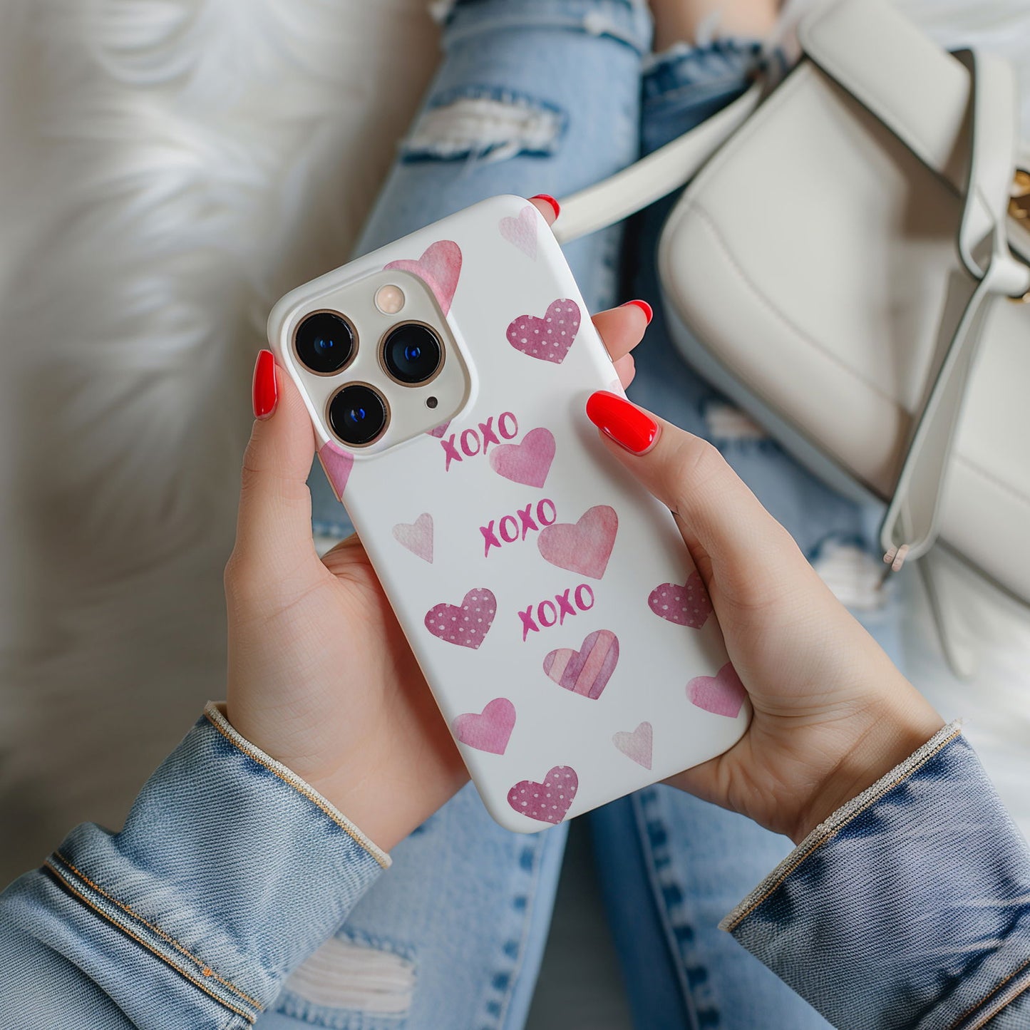 Pink XOXO Hearts Magsafe iPhone Case - Techy Treasures -