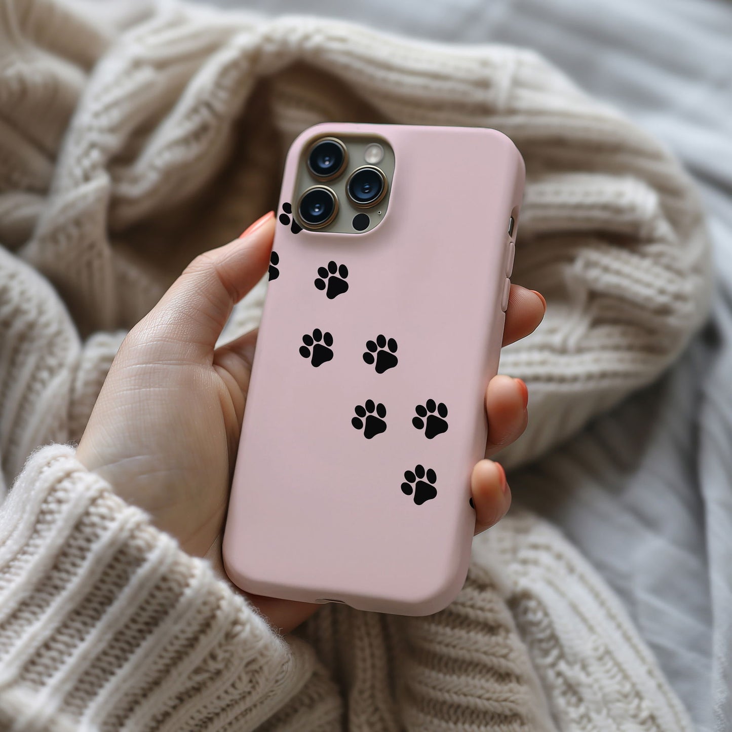 Pink and Black Cat Paw Prints Magsafe iPhone Case - Techy Treasures -