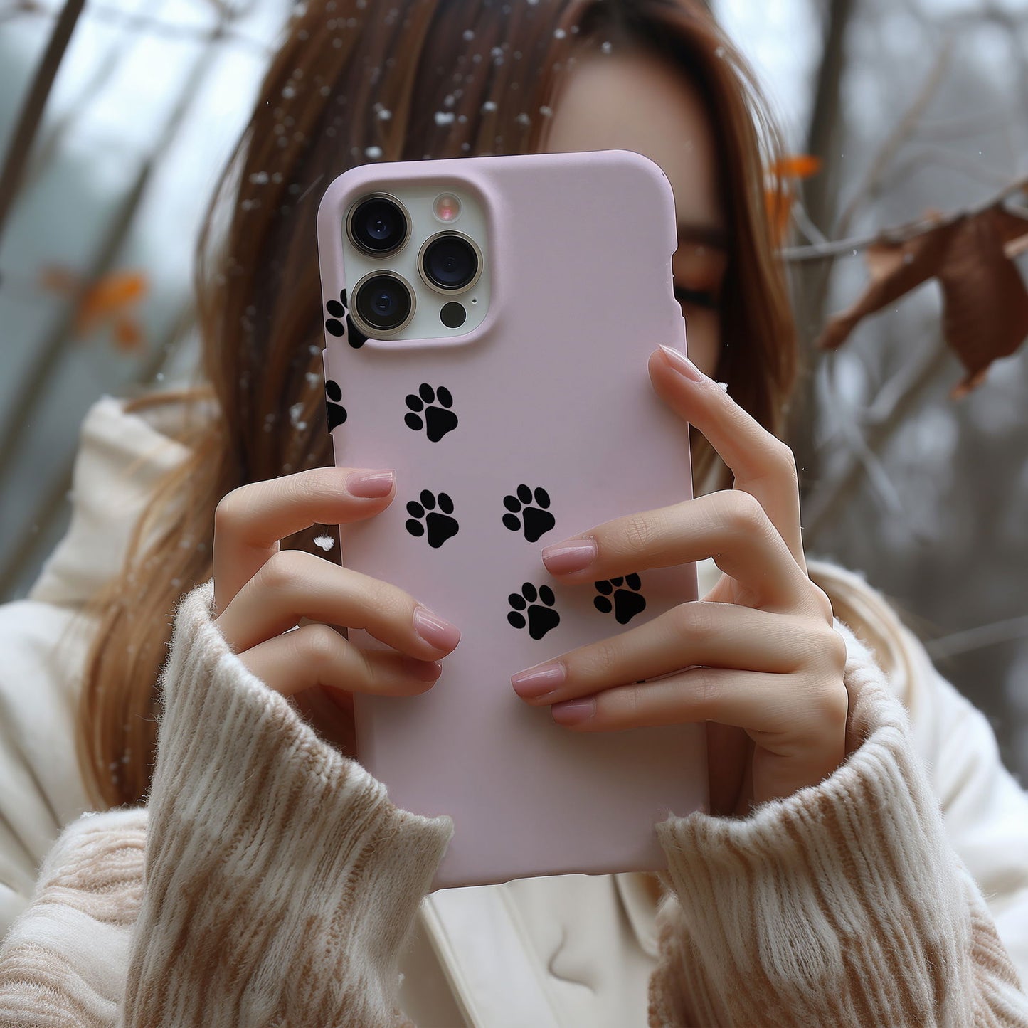 Pink and Black Cat Paw Prints Magsafe iPhone Case - Techy Treasures -
