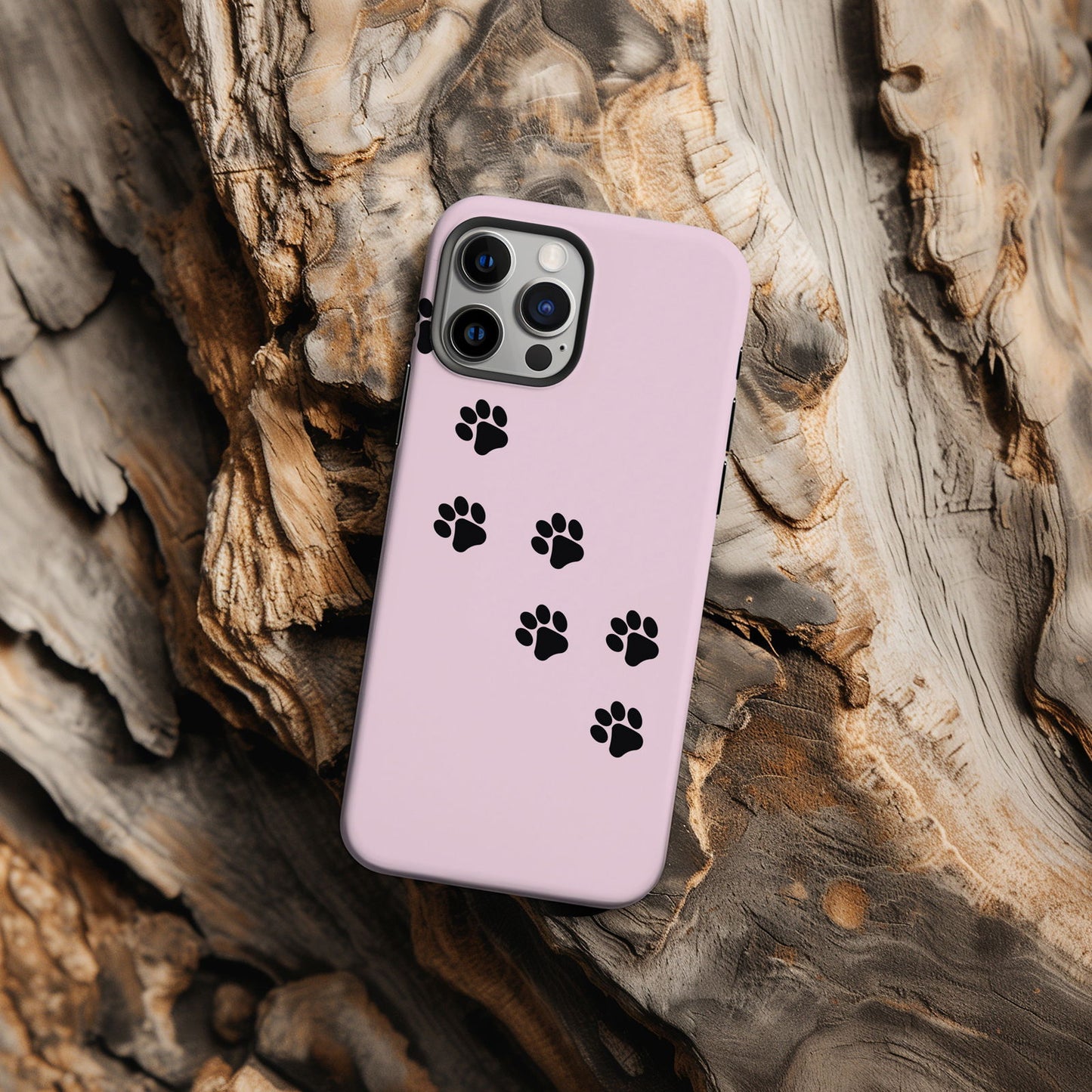 Pink and Black Cat Paw Prints Magsafe iPhone Case - Techy Treasures -