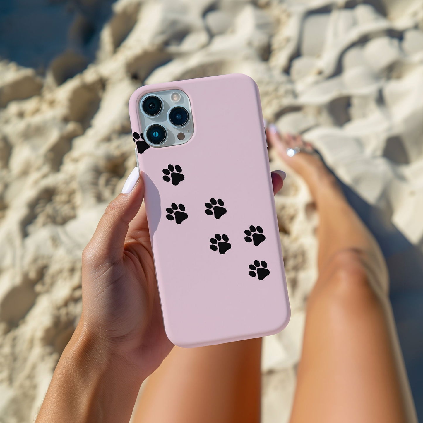 Pink and Black Cat Paw Prints Magsafe iPhone Case - Techy Treasures -