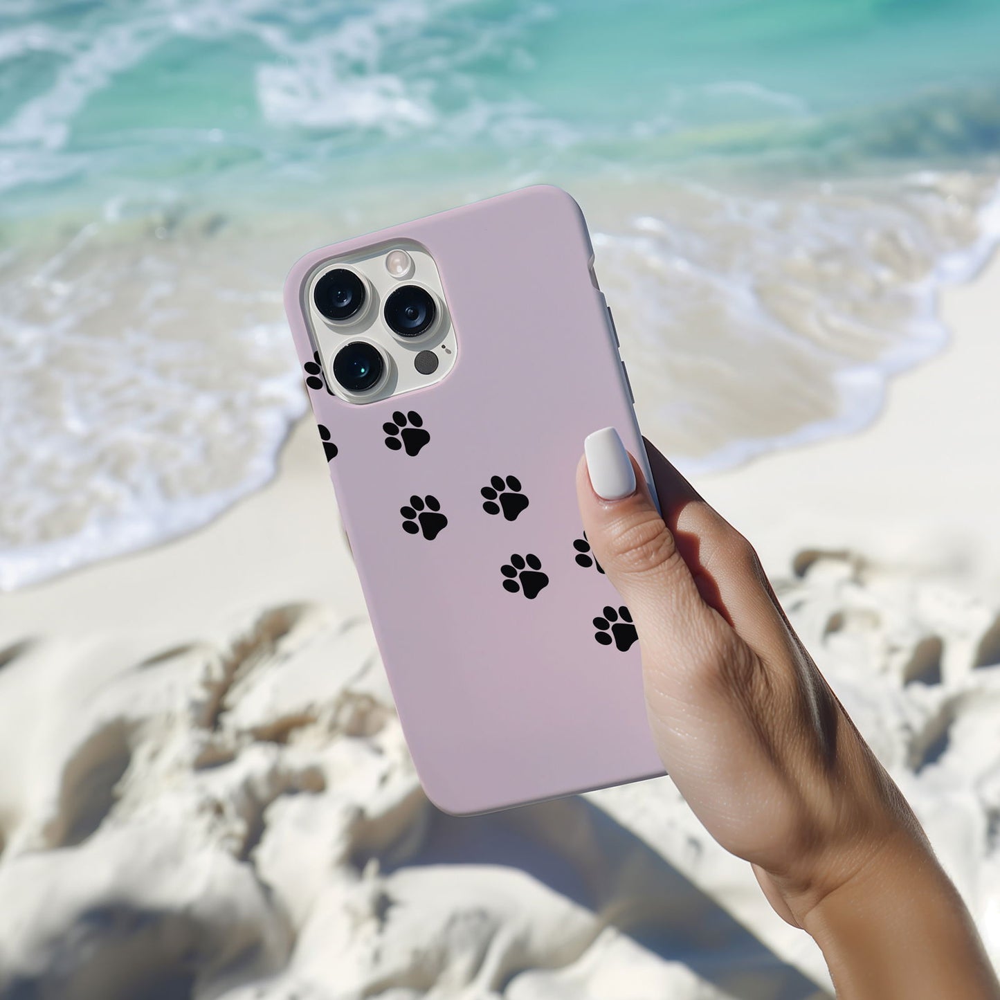 Pink and Black Cat Paw Prints Magsafe iPhone Case - Techy Treasures -
