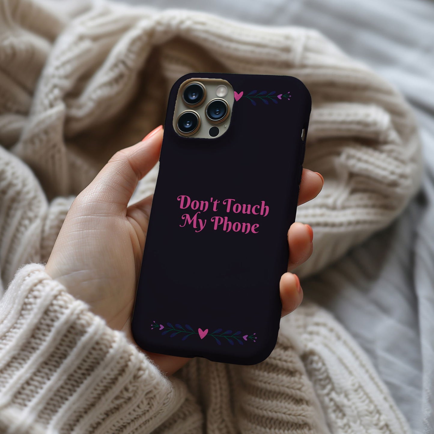 Purple and Pink Don't Touch My Phone Magsafe iPhone Case - Techy Treasures -