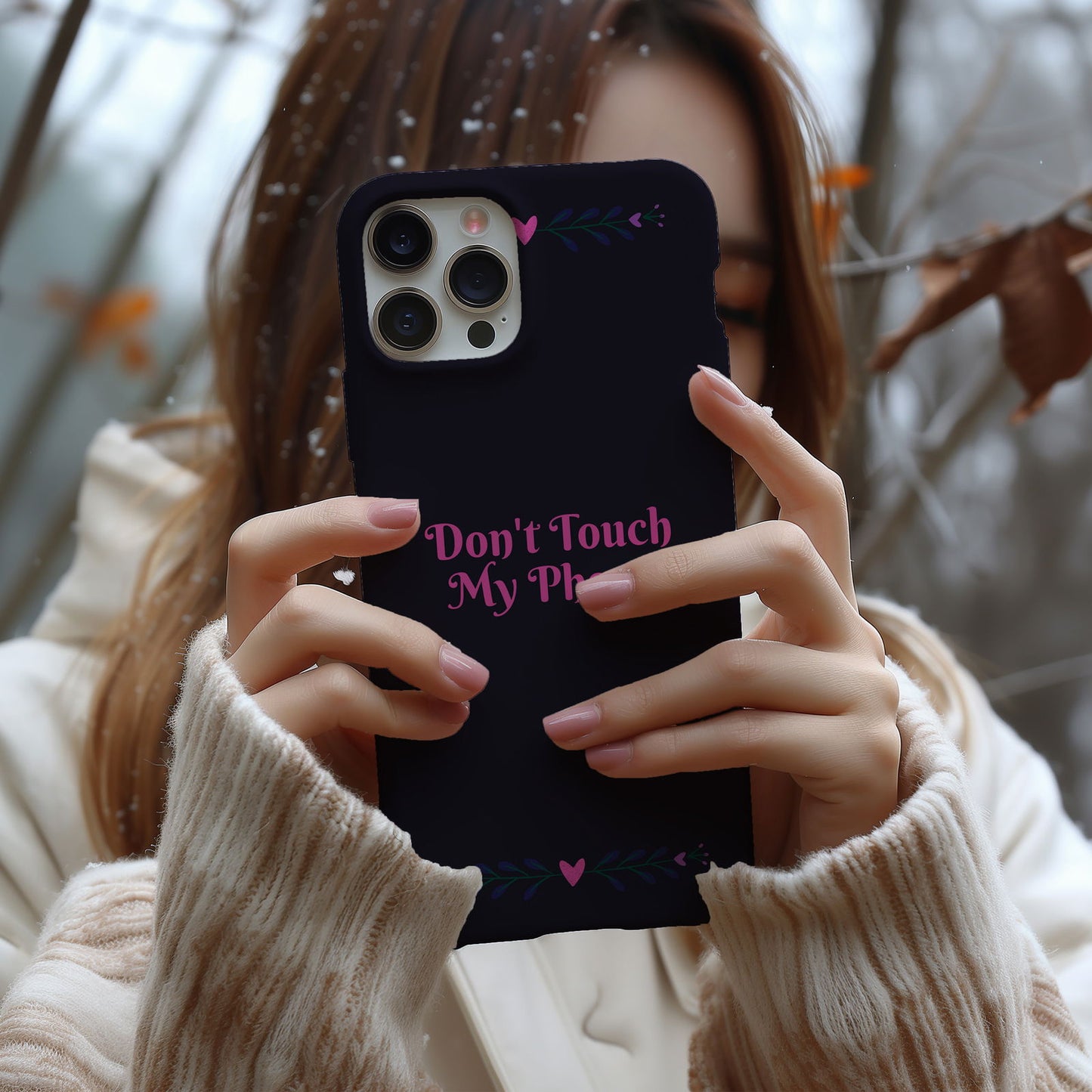 Purple and Pink Don't Touch My Phone Magsafe iPhone Case - Techy Treasures -