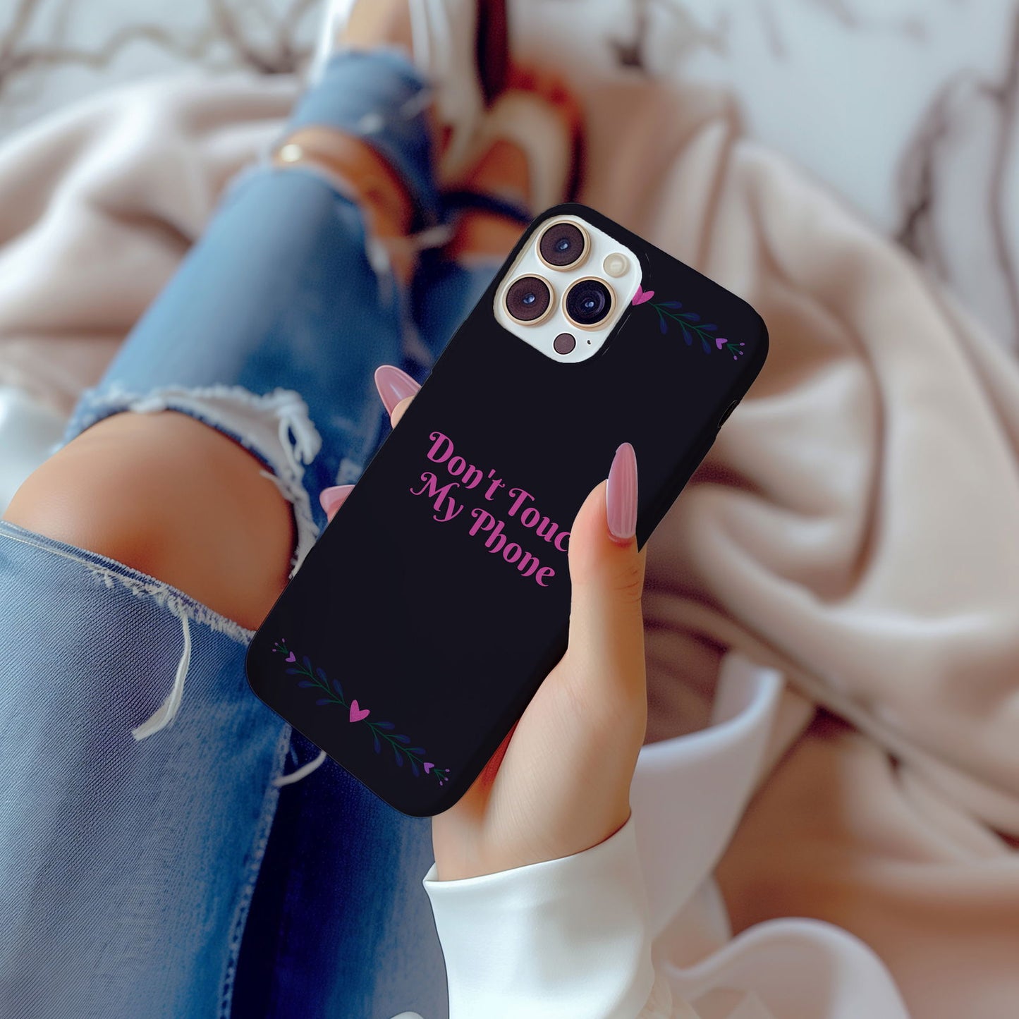 Purple and Pink Don't Touch My Phone Magsafe iPhone Case - Techy Treasures -