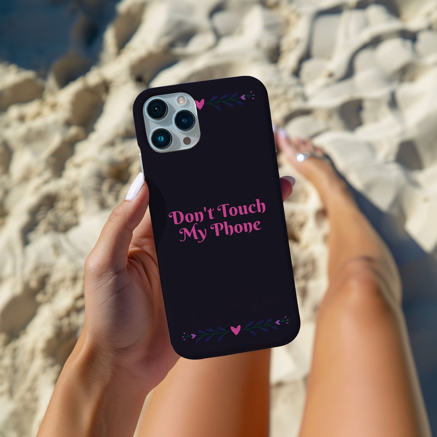 Purple and Pink Don't Touch My Phone Magsafe iPhone Case - Techy Treasures -