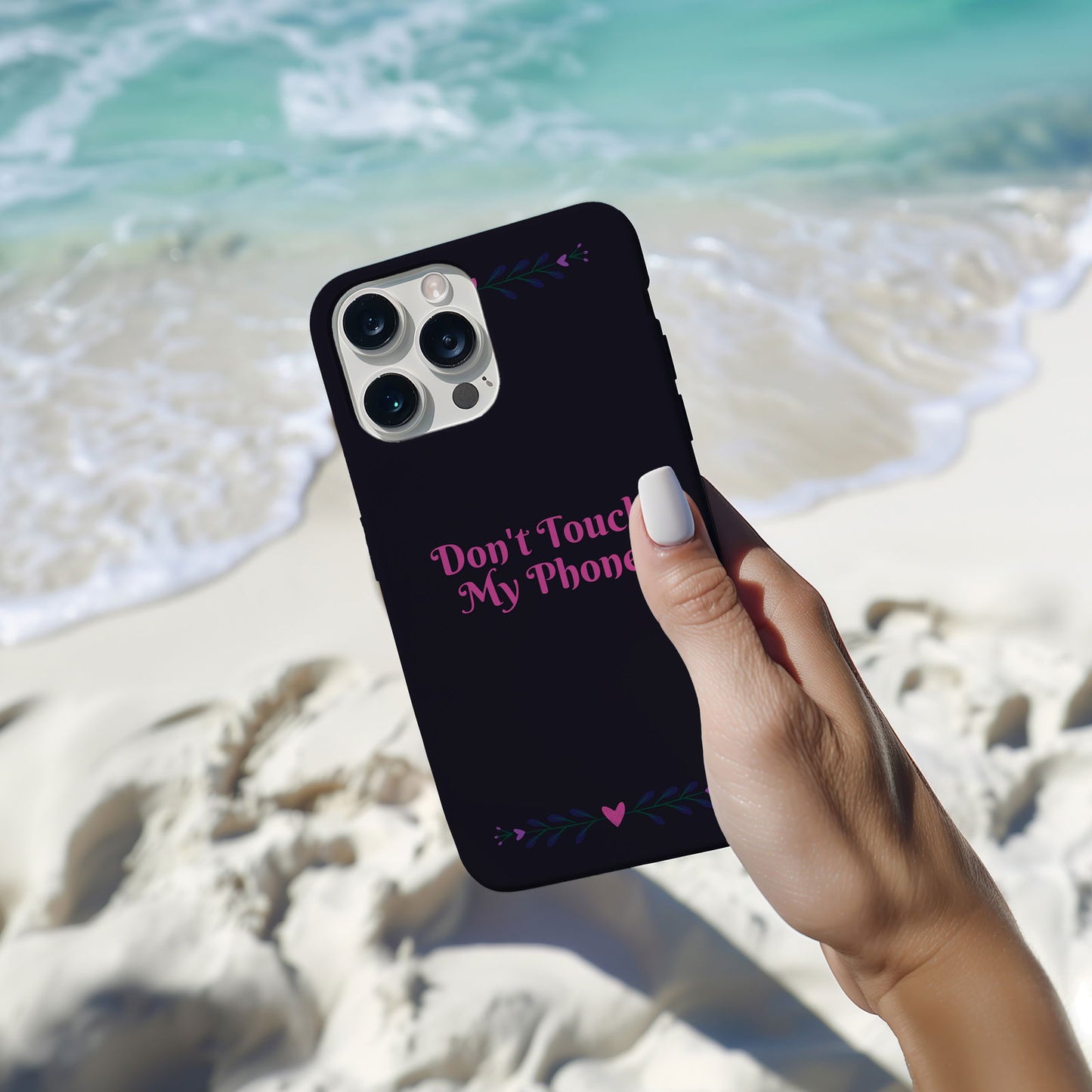 Purple and Pink Don't Touch My Phone Magsafe iPhone Case - Techy Treasures -