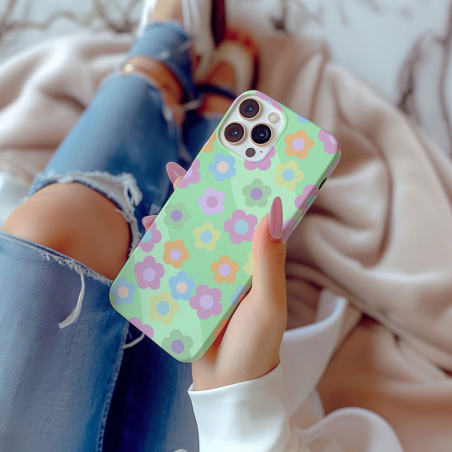 Retro Floral iPhone Case Magsafe iPhone Case - Artistic & Colorful Protection for Your Device - Techy Treasures -