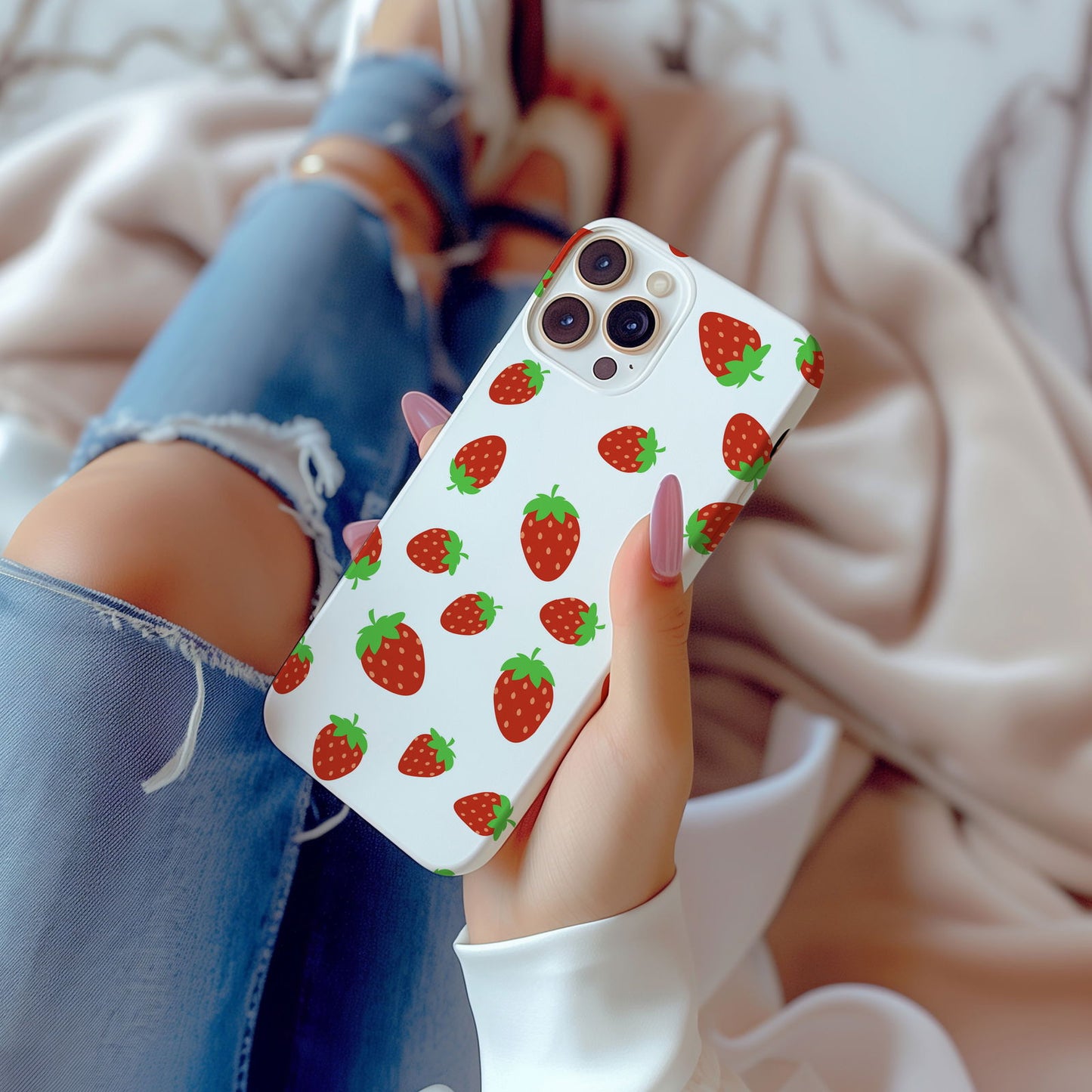 Strawberry Fields Forever Magsafe iPhone Case (White Background) - Techy Treasures -