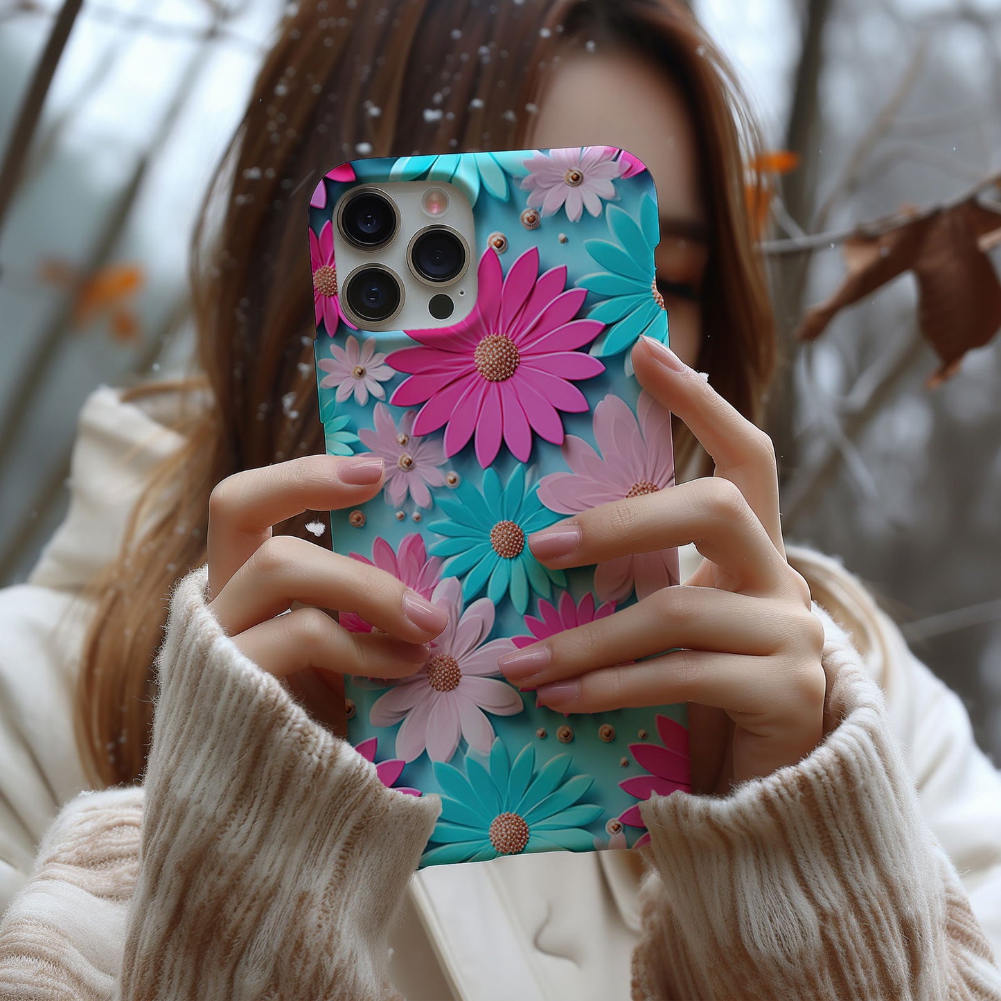 Vibrant 3D Floral iPhone Case Magsafe iPhone Case - Artistic & Colorful Protection for Your Device - Techy Treasures -