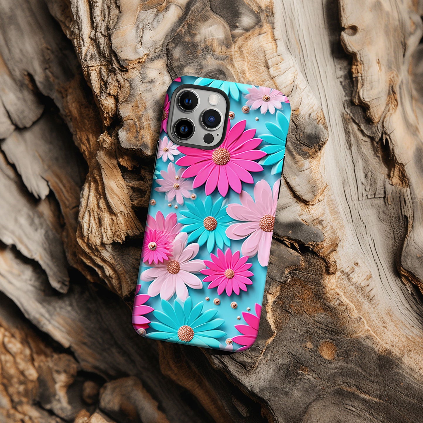Vibrant 3D Floral iPhone Case Magsafe iPhone Case - Artistic & Colorful Protection for Your Device - Techy Treasures -