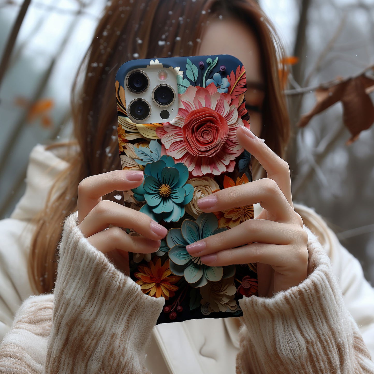 Vibrant 3D Floral iPhone Case Magsafe iPhone Case - Artistic & Colorful Protection for Your Device - Techy Treasures -