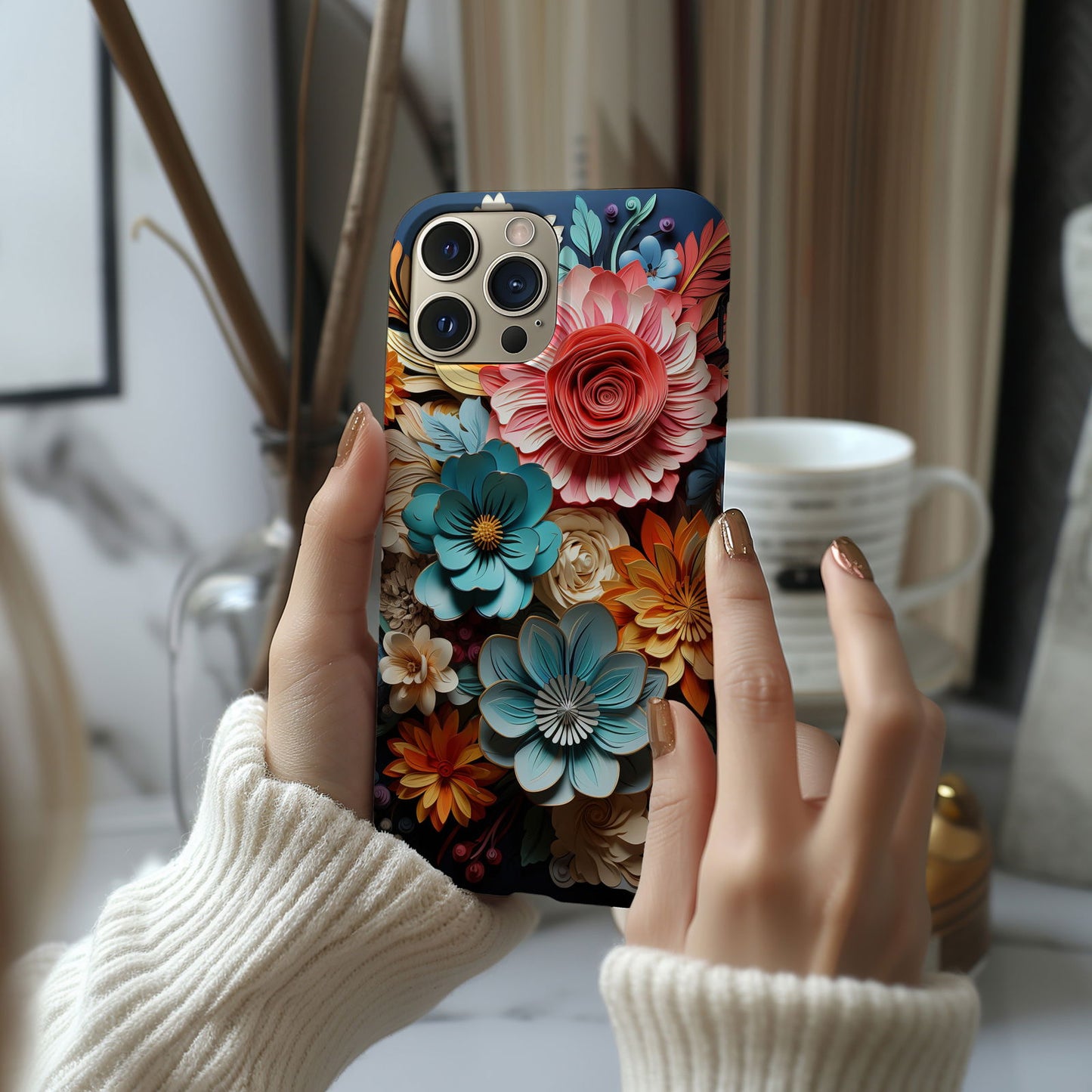Vibrant 3D Floral iPhone Case Magsafe iPhone Case - Artistic & Colorful Protection for Your Device - Techy Treasures -
