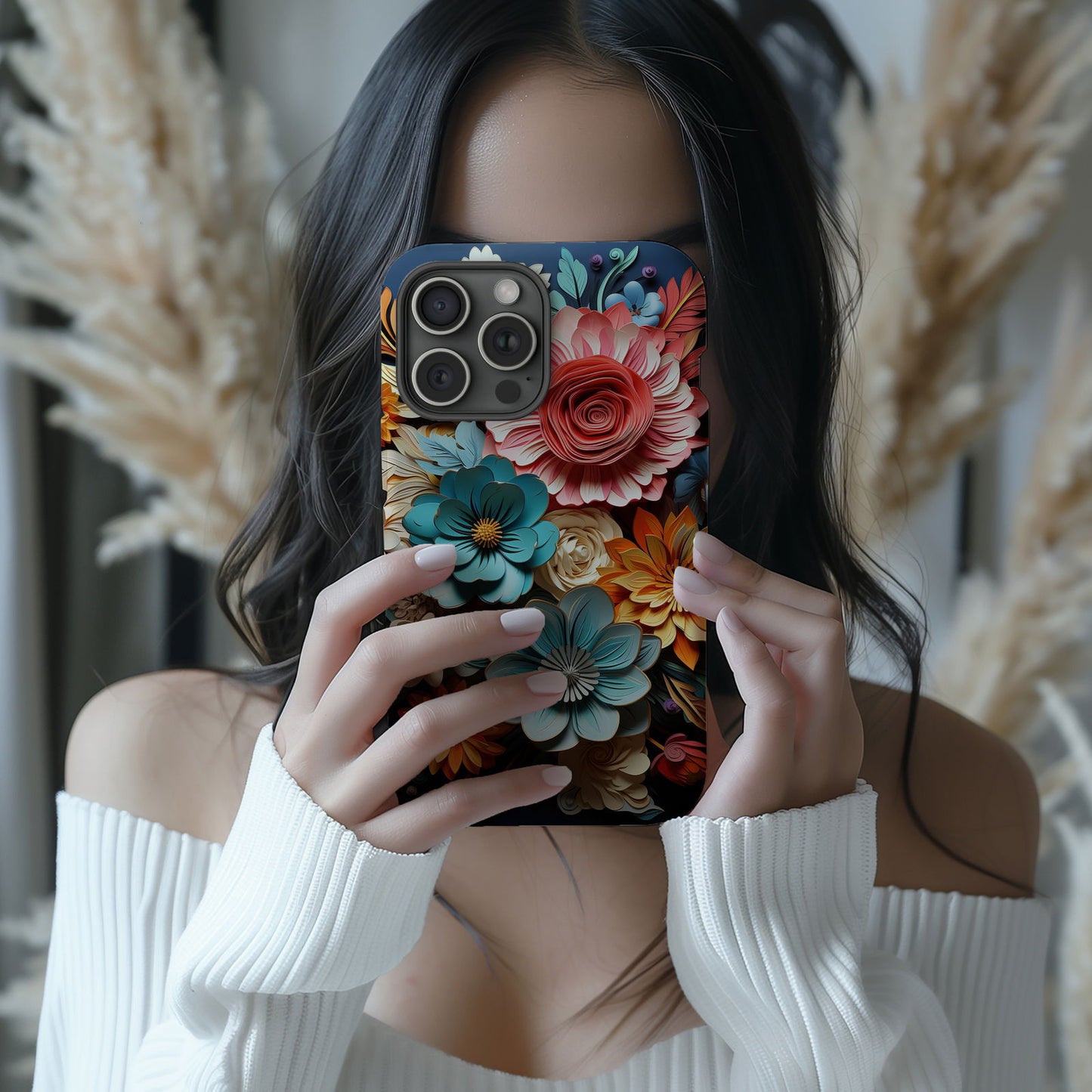 Vibrant 3D Floral iPhone Case Magsafe iPhone Case - Artistic & Colorful Protection for Your Device - Techy Treasures -