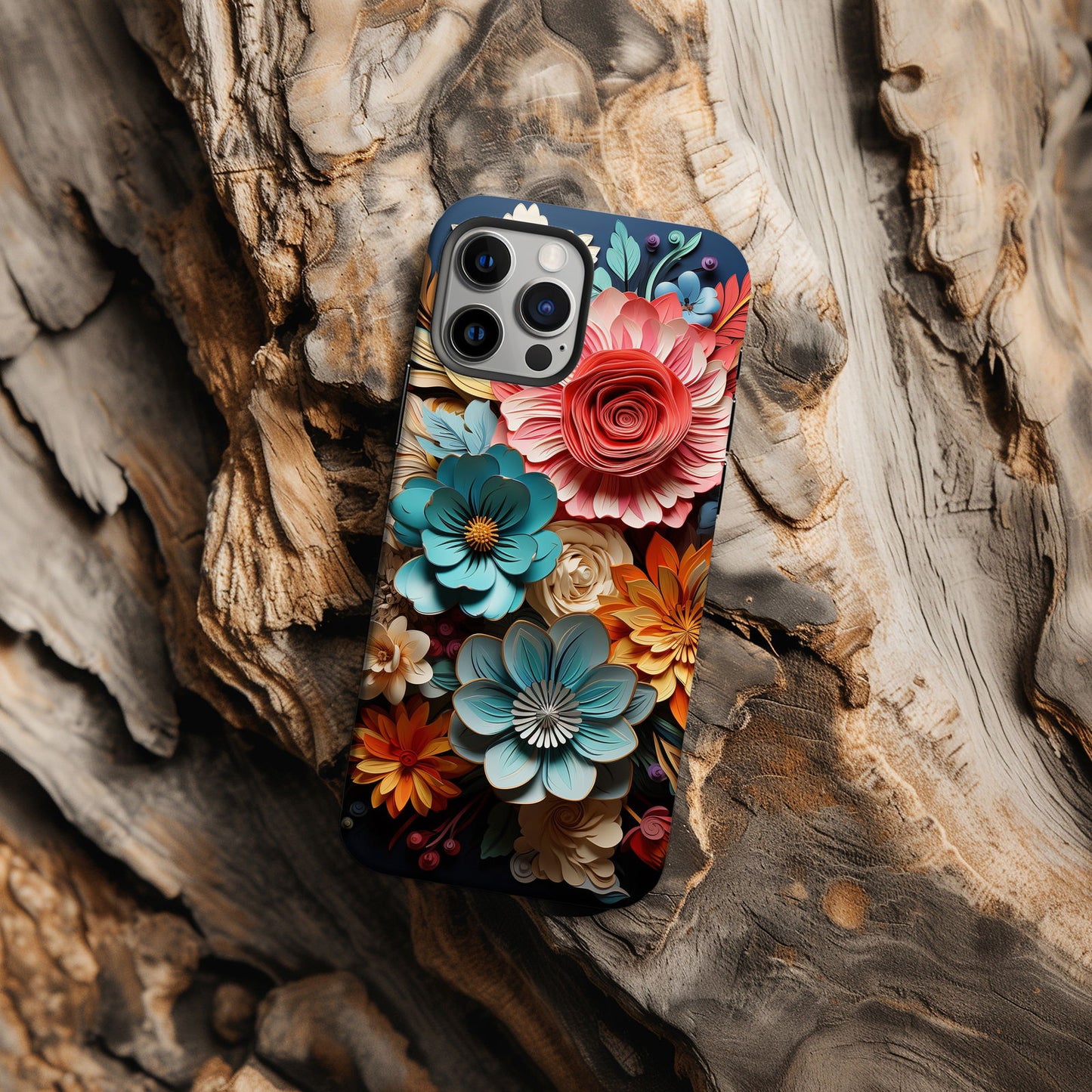 Vibrant 3D Floral iPhone Case Magsafe iPhone Case - Artistic & Colorful Protection for Your Device - Techy Treasures -