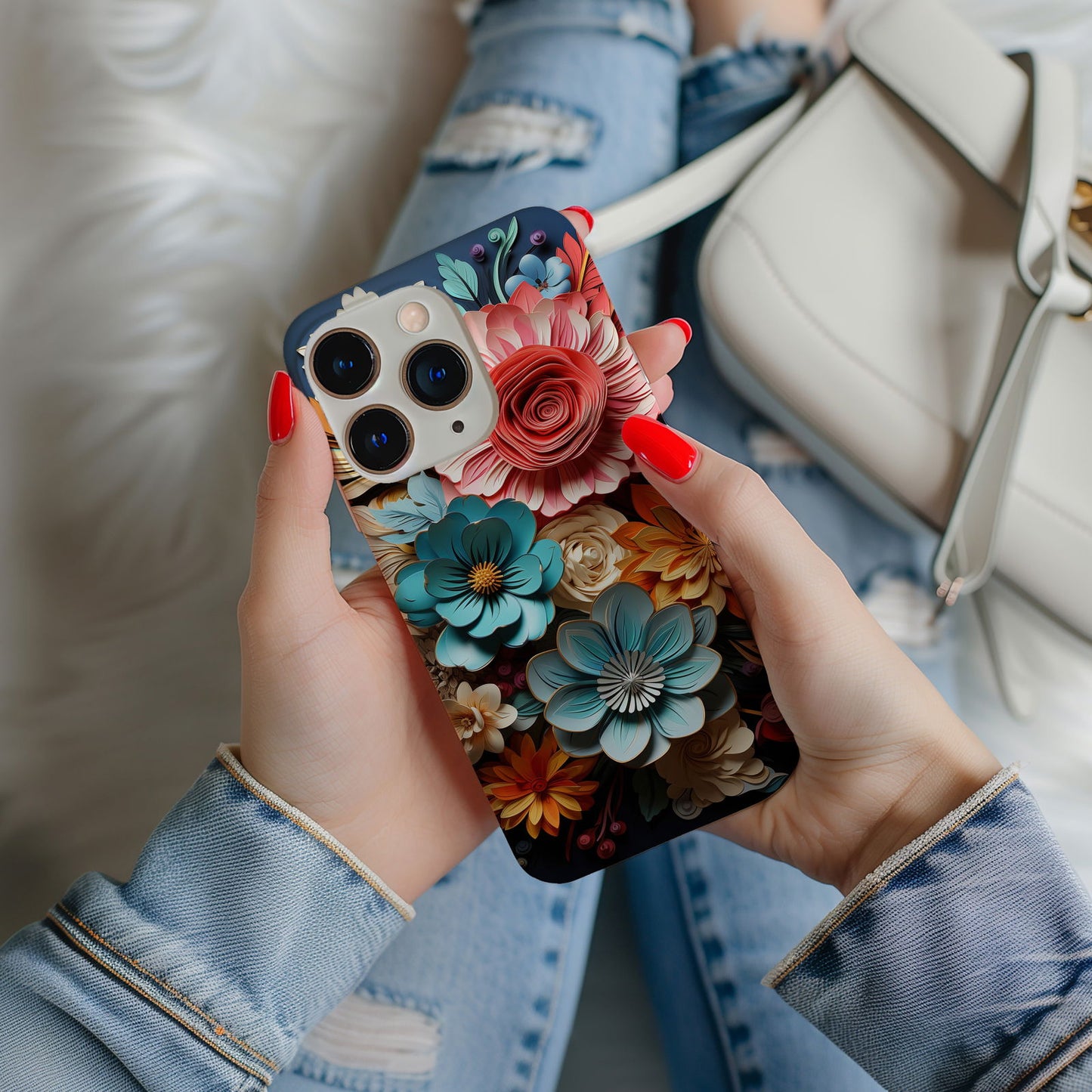 Vibrant 3D Floral iPhone Case Magsafe iPhone Case - Artistic & Colorful Protection for Your Device - Techy Treasures -