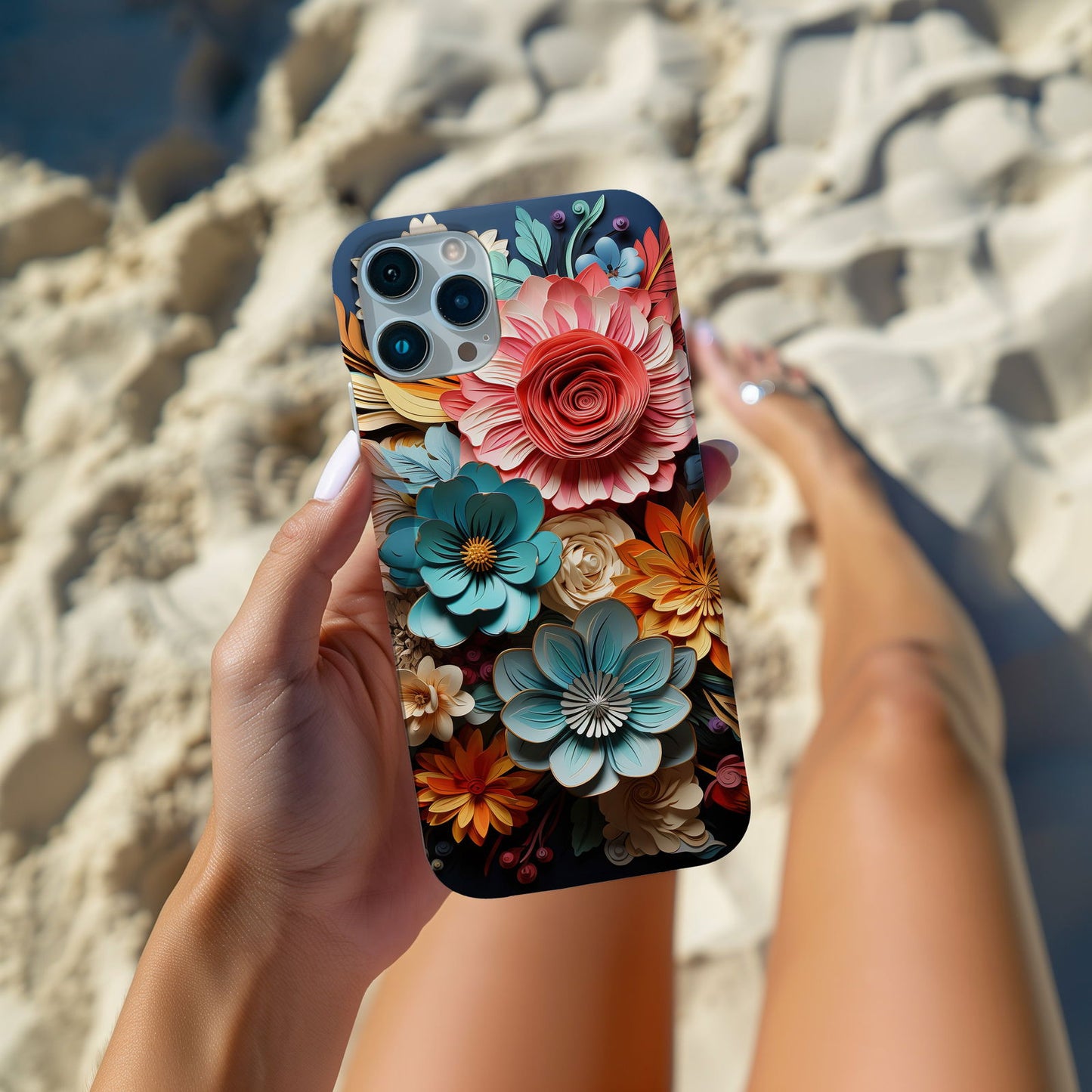 Vibrant 3D Floral iPhone Case Magsafe iPhone Case - Artistic & Colorful Protection for Your Device - Techy Treasures -