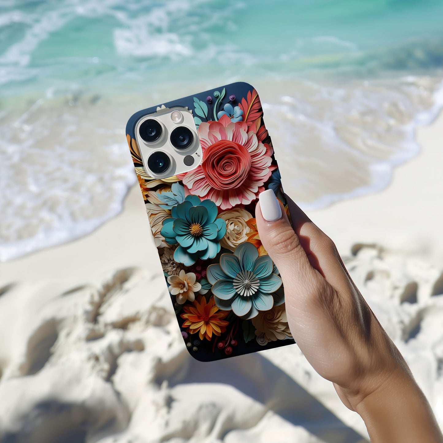 Vibrant 3D Floral iPhone Case Magsafe iPhone Case - Artistic & Colorful Protection for Your Device - Techy Treasures -