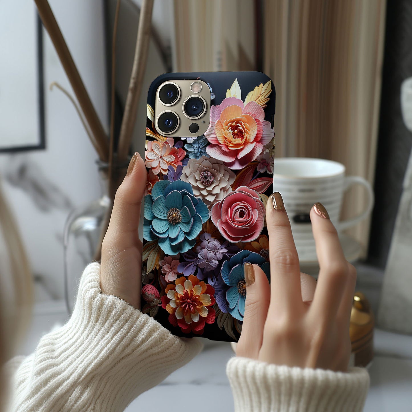 Vibrant 3D Floral iPhone Case Magsafe iPhone Case - Artistic & Colorful Protection for Your Device - Techy Treasures -