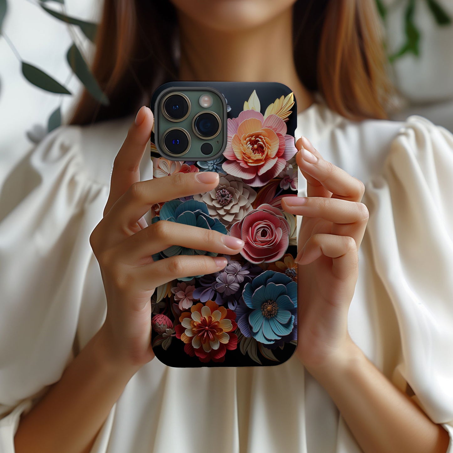 Vibrant 3D Floral iPhone Case Magsafe iPhone Case - Artistic & Colorful Protection for Your Device - Techy Treasures -