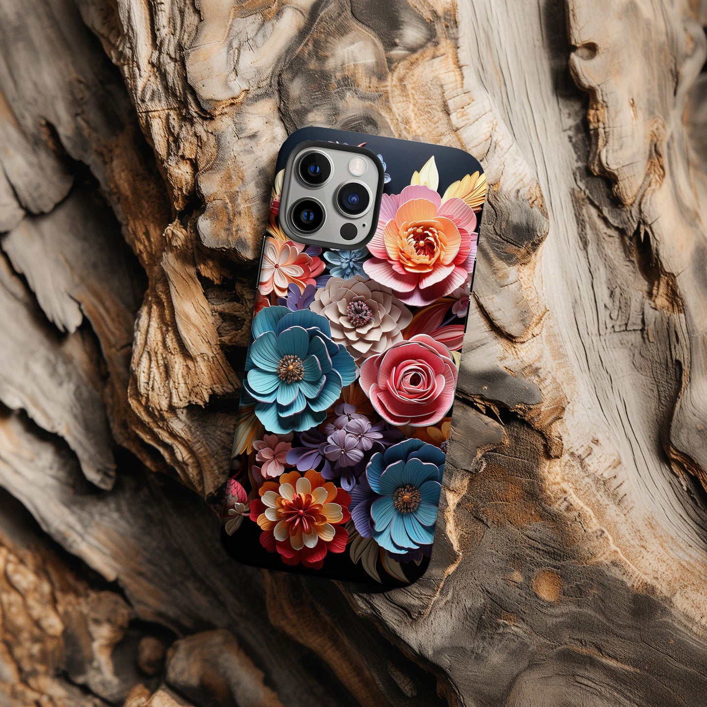 Vibrant 3D Floral iPhone Case Magsafe iPhone Case - Artistic & Colorful Protection for Your Device - Techy Treasures -