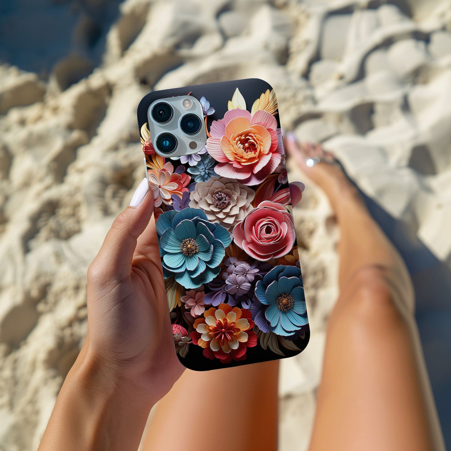 Vibrant 3D Floral iPhone Case Magsafe iPhone Case - Artistic & Colorful Protection for Your Device - Techy Treasures -