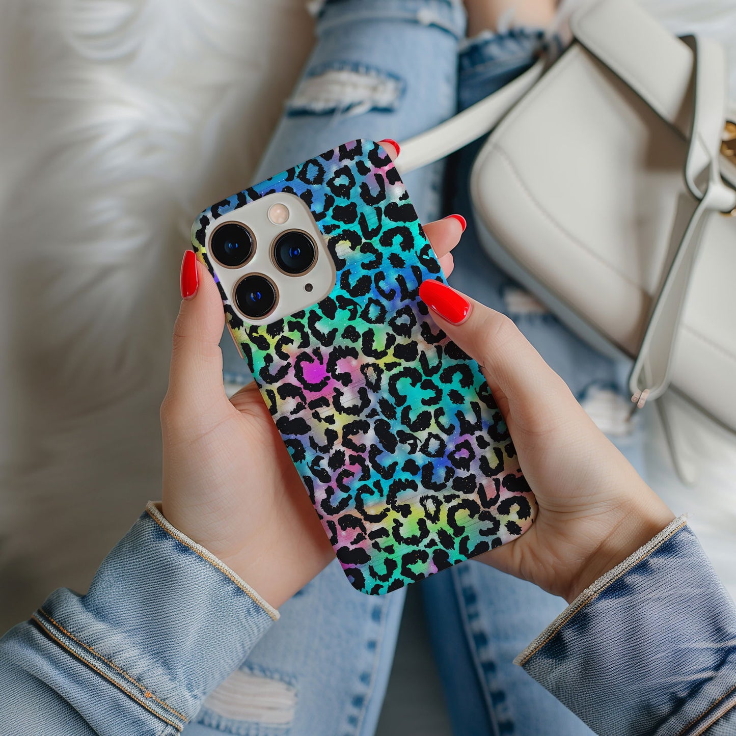 Vibrant Multi-Colored Leopard Print Magsafe iPhone Case - Techy Treasures -