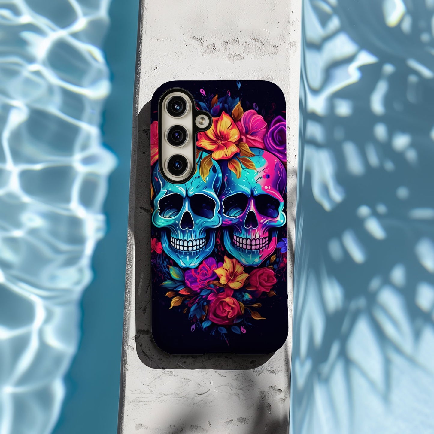 Vibrant Skull Couple MagSafe iPhone Case - Techy Treasures -