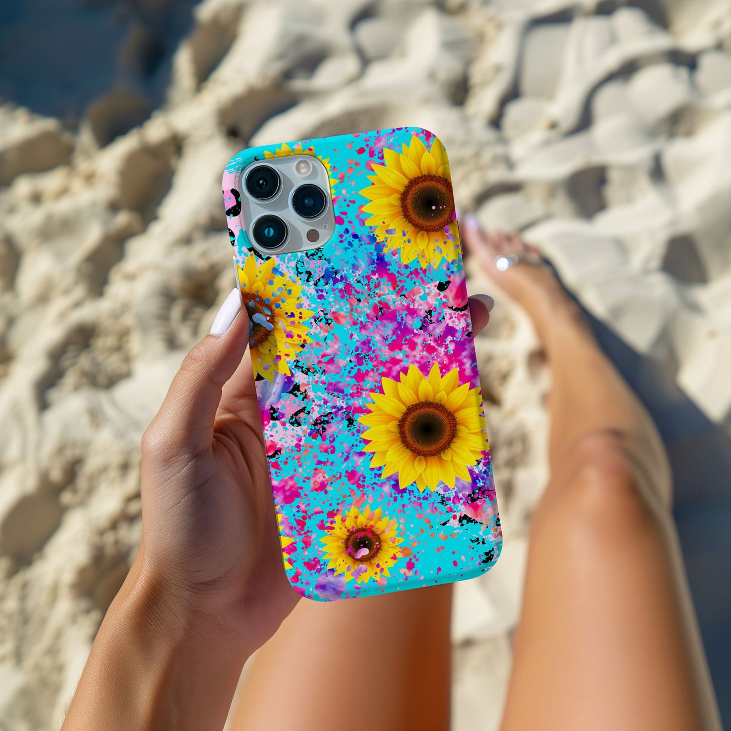 Vibrant Sunflower iPhone Case Magsafe iPhone Case - Artistic & Colorful Protection for Your Device - Techy Treasures -