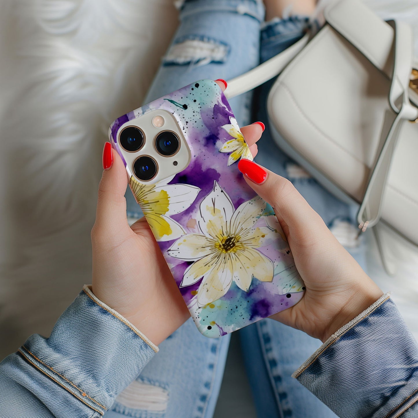 Vibrant Watercolor Floral iPhone Case Magsafe iPhone Case - Artistic & Colorful Protection for Your Device - Techy Treasures -