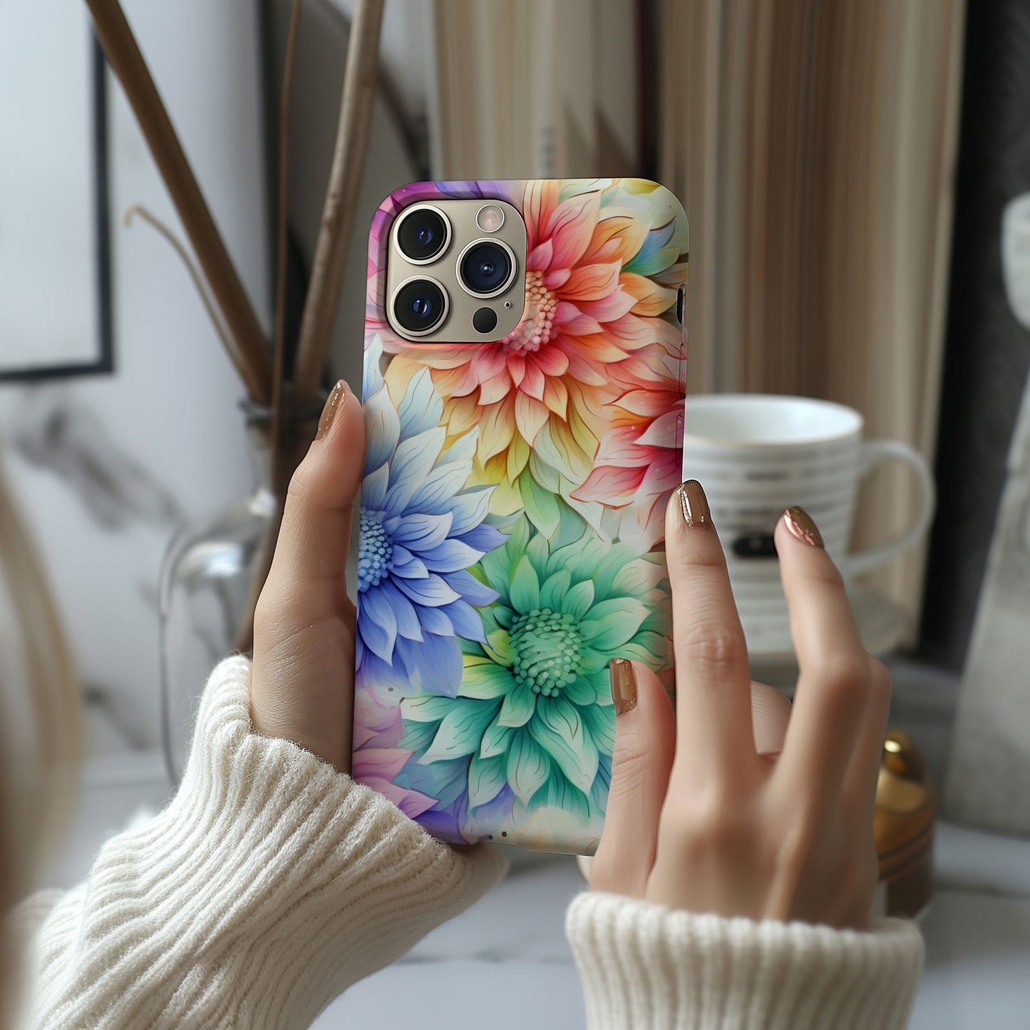 Vibrant Watercolor Floral iPhone Case Magsafe iPhone Case - Artistic & Colorful Protection for Your Device - Techy Treasures -