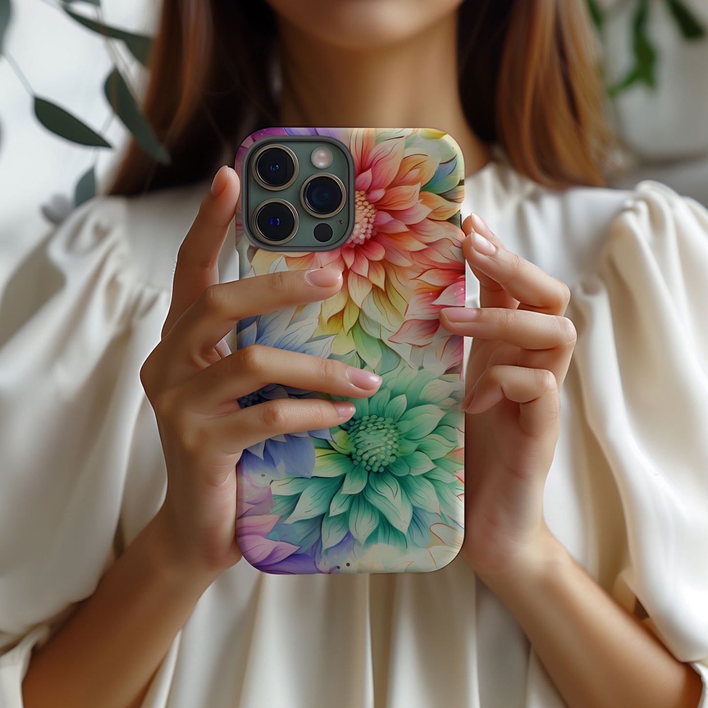 Vibrant Watercolor Floral iPhone Case Magsafe iPhone Case - Artistic & Colorful Protection for Your Device - Techy Treasures -
