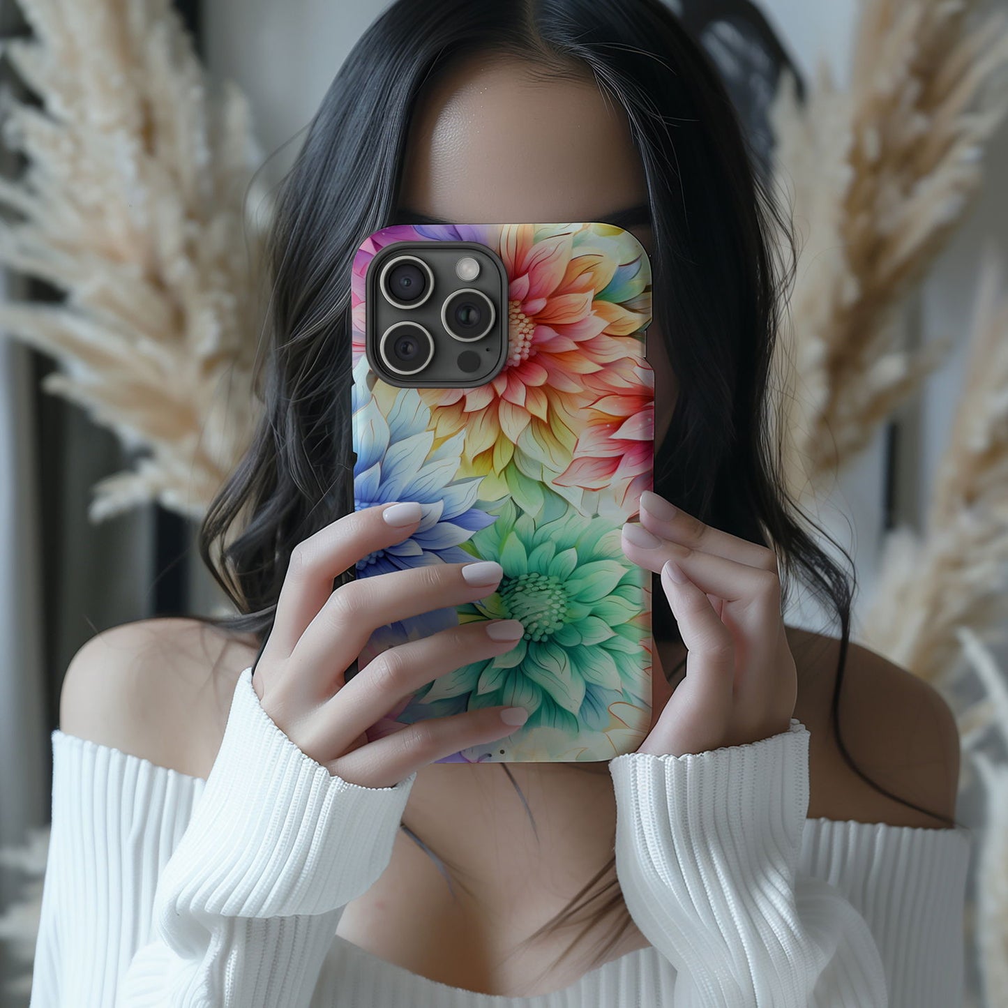 Vibrant Watercolor Floral iPhone Case Magsafe iPhone Case - Artistic & Colorful Protection for Your Device - Techy Treasures -