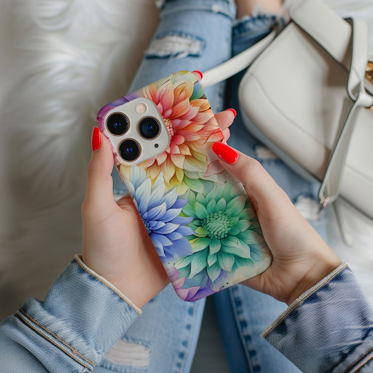 Vibrant Watercolor Floral iPhone Case Magsafe iPhone Case - Artistic & Colorful Protection for Your Device - Techy Treasures -