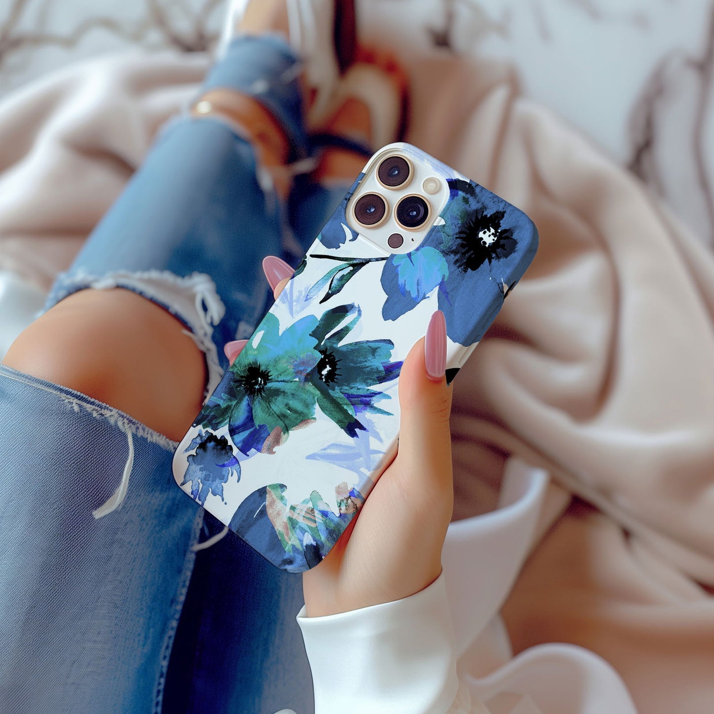Vibrant Watercolor Floral iPhone Case Magsafe iPhone Case - Artistic & Colorful Protection for Your Device - Techy Treasures -