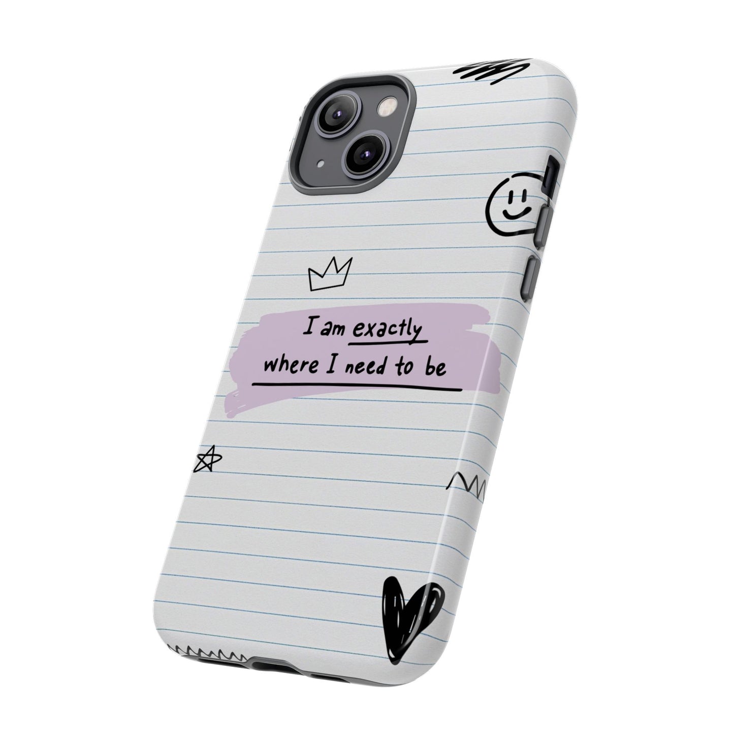 Self Affirmation Doodle Paper Phone Case