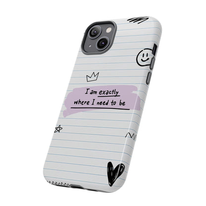 Self Affirmation Doodle Paper Phone Case
