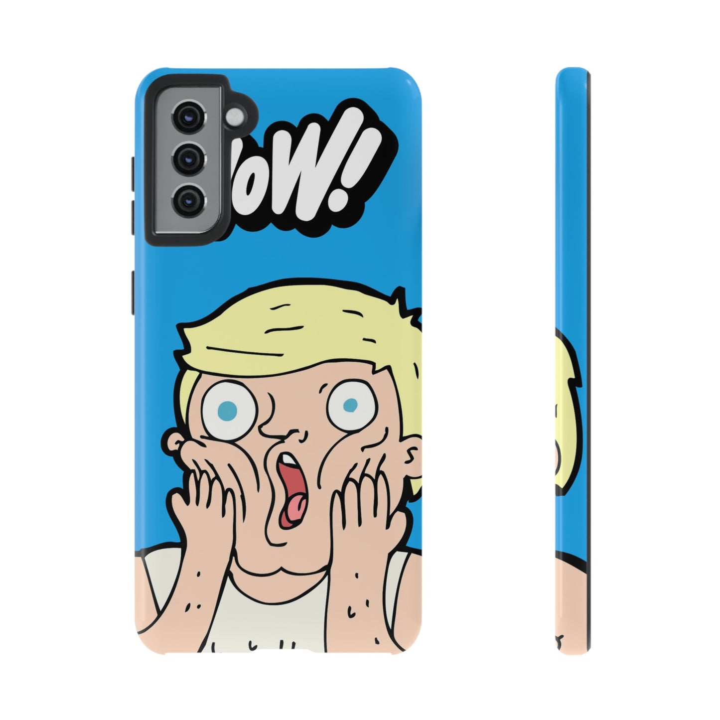 Blue Illustrated Shocked Man Phone Case