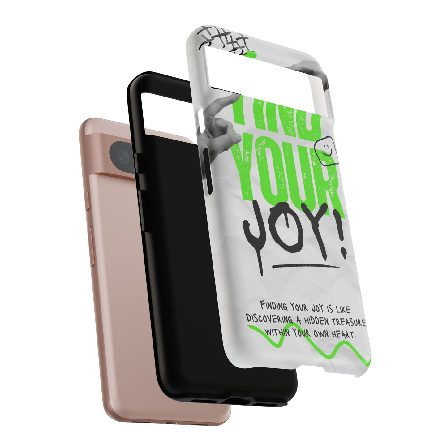 White Green Grunge Find Your Joy Phone Case