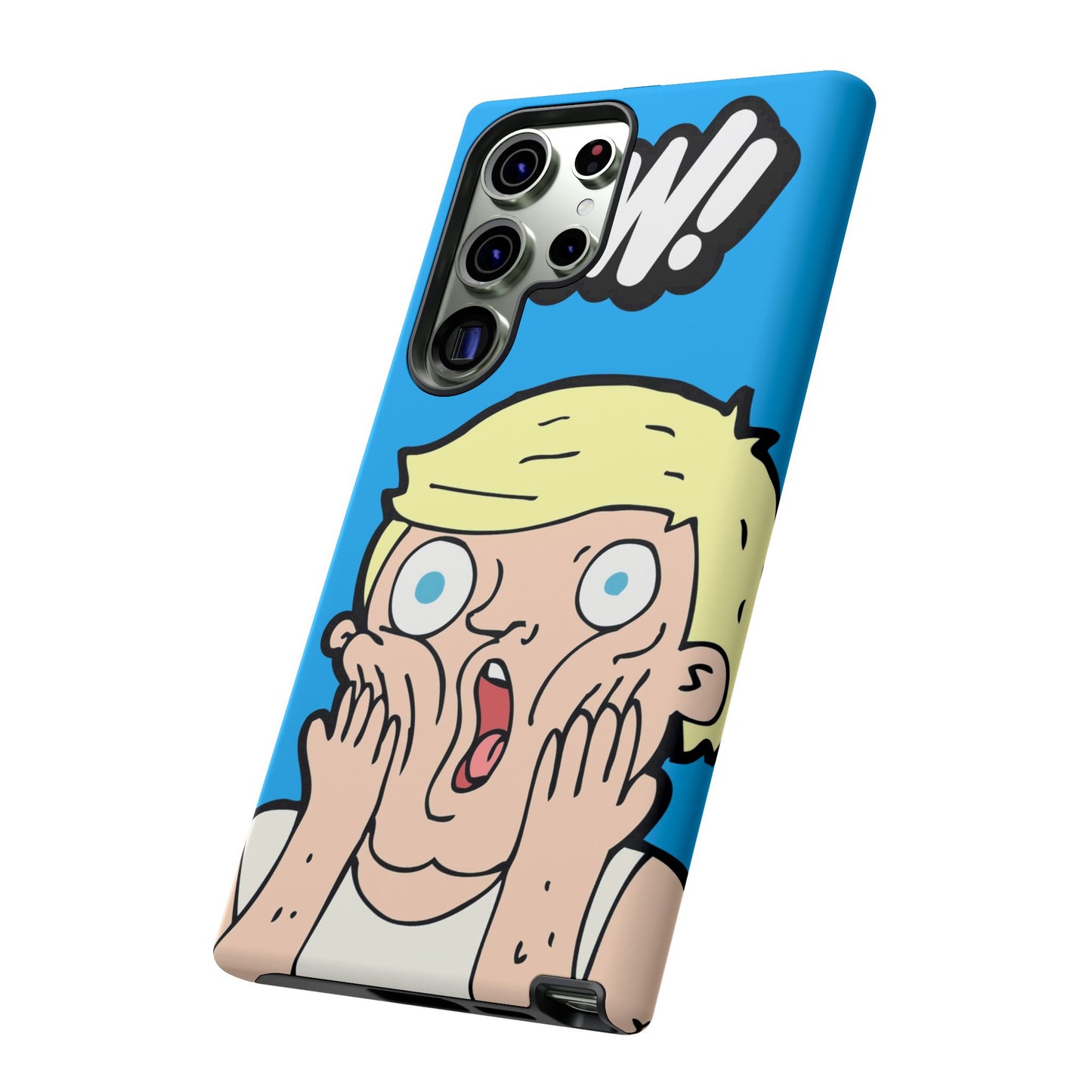 Blue Illustrated Shocked Man Phone Case