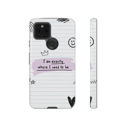 Self Affirmation Doodle Paper Phone Case