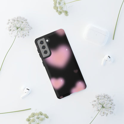 Black and Pink Blurry Heart Phone Case