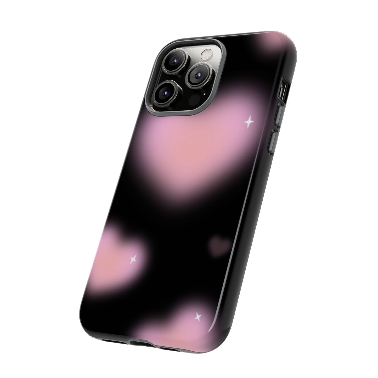 Black and Pink Blurry Heart Phone Case